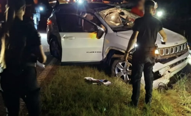 Mulher fica ferida após veículo sair da pista na Ruta Nacional 101