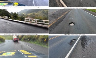 PRF aponta falhas em obras nas BR-163 e BR-282 e alerta para riscos à segurança dos motoristas