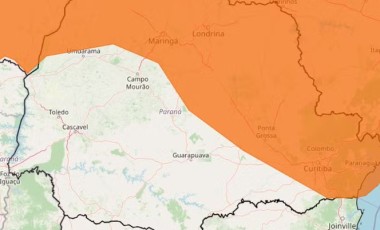 Mais de 230 cidades do Paraná estão sob alerta de chuvas intensas e ventos de até 100 km/h