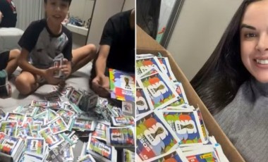 Mãe compra 14 mil figurinhas da Copa e filho tenta vender unidades avulsas