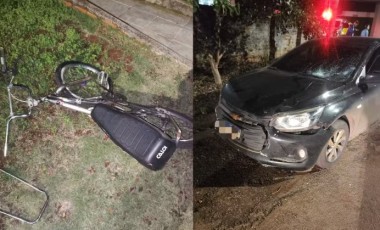 Duas crianças ficam feridas após serem atropeladas enquanto dividiam bicicleta