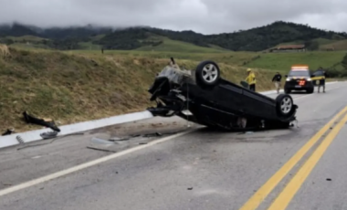 Recém-nascida sofre traumatismo craniano e crianças ficam feridas em acidente na BR-282