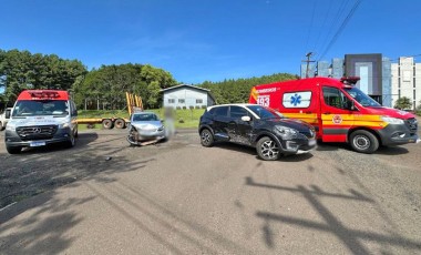 Acidente na BR-163 no acesso ao Bairro Industrial deixa uma mulher ferida