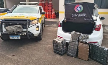 Quase 100 kg de maconha são apreendidos após perseguição