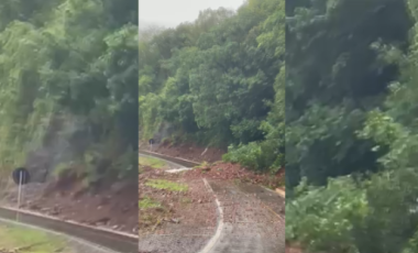 Fortes chuvas bloqueiam estrada em Siqueira Bello