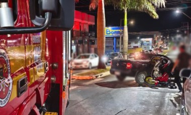 Motociclista fica ferido em colisão com carro na Av. Paraná