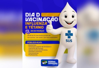 Dia D de vacinação contra Influenza e Tétano mobiliza unidades de saúde no sábado