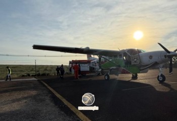 Gestante de São Miguel do Oeste é transferida para Lages em voo aeromédico