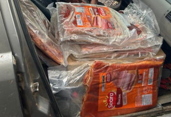 Carne suína roubada é recuperada após perseguição na BR-153
