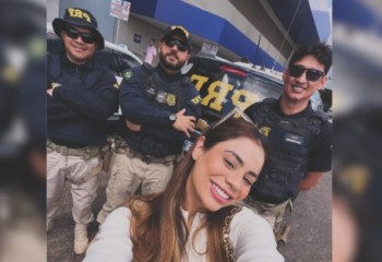 Lexa passa por perrengue em rodovia, pede carona à PRF e consegue chegar a tempo para voo