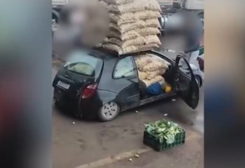 Motorista tenta transportar mais de 1 tonelada de batatas em veículo Ka