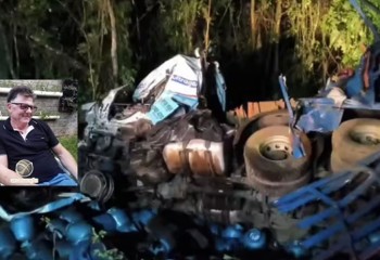 Acidente com 5 veículos, incluindo carga explosiva, mata caminhoneiro de São Miguel do Oeste na BR-476, no Paraná