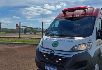 Idosa com 40% do corpo queimado é transferida de avião de São Miguel do Oeste para Lages
