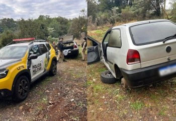 Veículo furtado é encontrado depenado