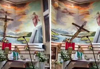 Padre morre após cruz cair sobre ele durante missa transmitida ao vivo