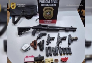Polícia Civil apreende armas e munições de investigado por ameaças em comércio