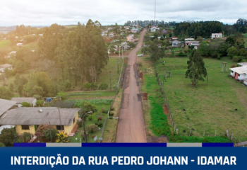 Rua Pedro Johan será interditada para obras de asfaltamento no Distrito de Idamar