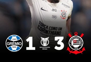 Corinthians vence Grêmio de virada e dá salto na classificação