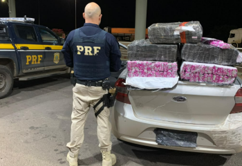 PRF apreende 100 quilos de maconha durante fiscalização na BR-163