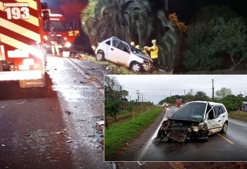 Mulher morre e outras três ficam feridas em colisão frontal na SC-480