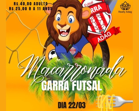 Macarronada Garra Futsal acontece neste sábado no CTG Sinuelo da Fronteira