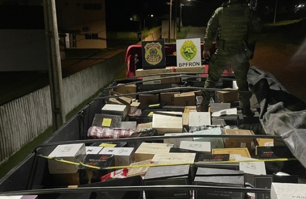 Carreta com vinho argentino e iPhones é apreendida pelo BPFRON e prejuízo passa de R$ 3,7 milhões