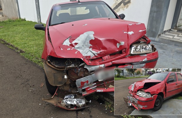 Acidente entre Fiat Palio e Fiat Strada é registrado no cruzamento das Ruas Borges de Medeiros e Saldanha da Gama