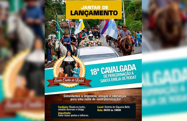 Jantar marca lançamento da 18ª Cavalgada de Peregrinação a Santa Emília de Rodat
