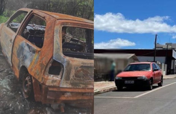 Carro furtado durante missa em março é encontrado incendiado