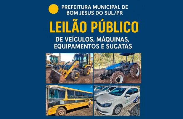 Município promove leilão online de bens inservíveis