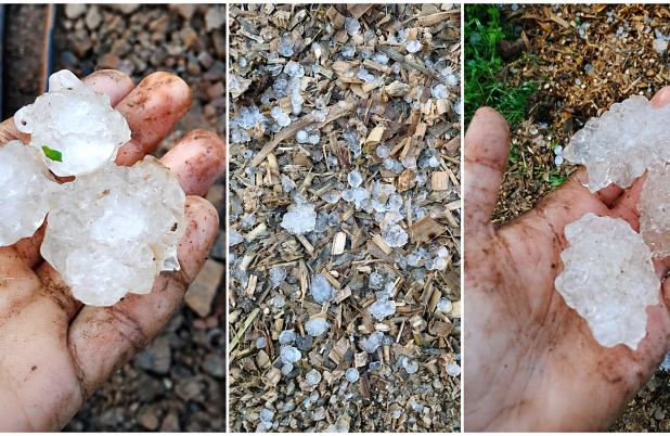 Granizo e rajadas de vento atingem comunidades do interior