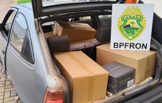 Veículo carregado com vinhos e papel seda de origem argentina é apreendido pelo BPFron