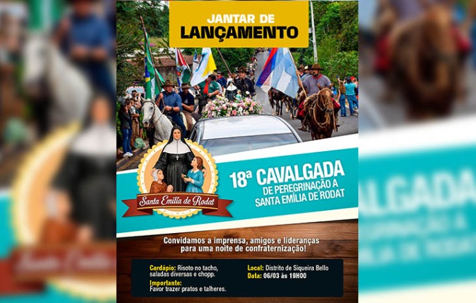 Jantar marca lançamento da 18ª Cavalgada de Peregrinação a Santa Emília de Rodat
