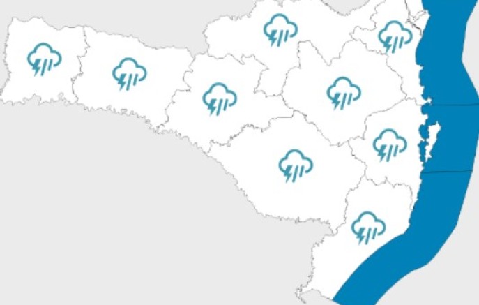 Frente fria provoca temporais e risco de chuva intensa nesta segunda-feira