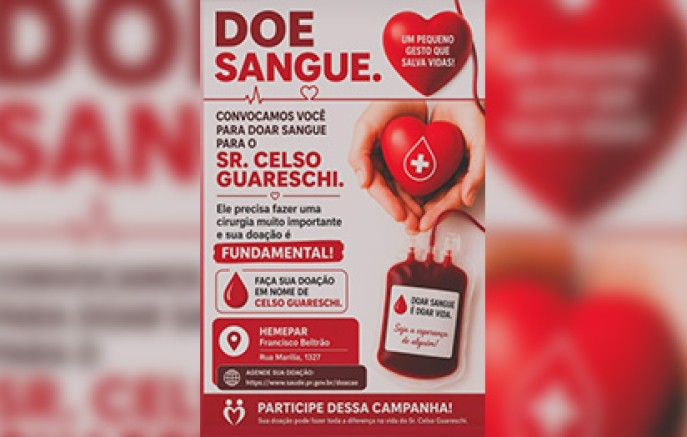 Campanha de doação de sangue é realizada para ajudar vítima de assalto em Barracão
