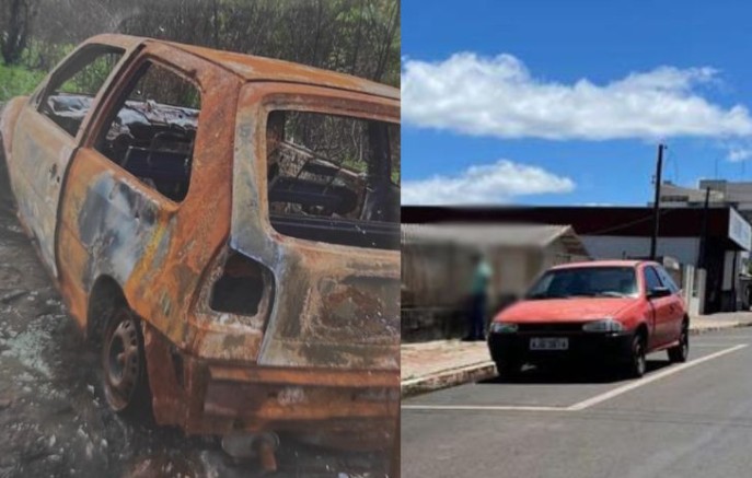 Carro furtado durante missa em março é encontrado incendiado