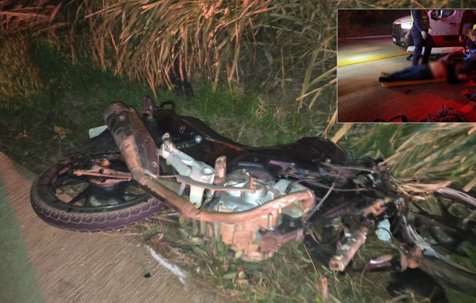 Motociclista fica gravemente ferido após colisão entre carro e moto na BR-163