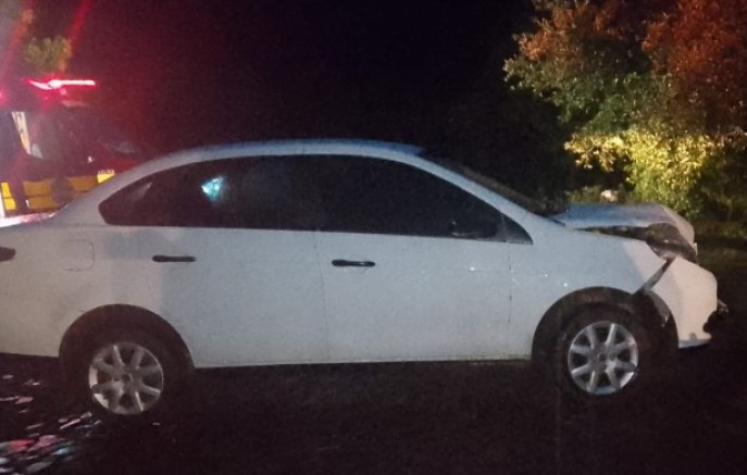 Colisão entre carro e moto deixa jovem ferido na Linha Nova Sarandi
