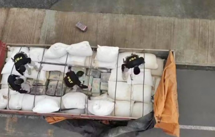 PRF intercepta caminhão de Palma Sola com 800 kg de maconha e prende motorista de Dionísio Cerqueira