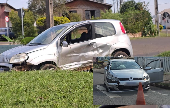 Acidente entre veículos deixa trânsito em meia pista