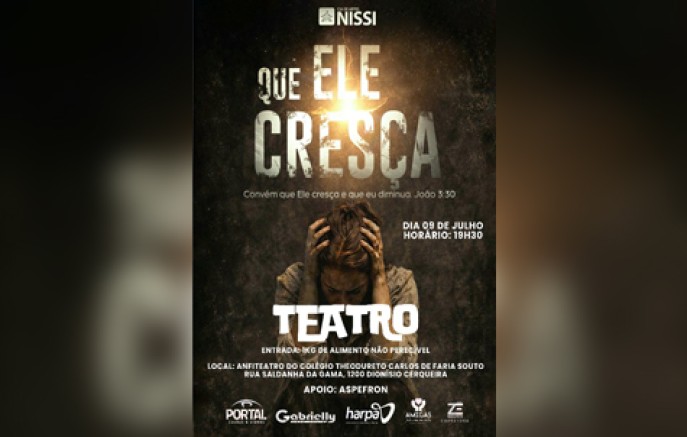 Espetáculo "Que Ele Cresça" será apresentado com entrada solidária