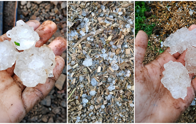 Granizo e rajadas de vento atingem comunidades do interior