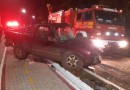 Batida entre duas caminhonetes deixa condutor ferido na SC-161, em Flor do Sertão