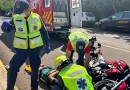 Motociclista fica ferido em colisão com carro no Centro