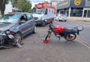 Condutor de motocicleta sofre fratura em colisão com automóvel