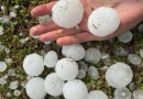 Moradores registram chuva de granizo gigante em cidade de SC