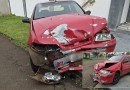 Acidente entre Fiat Palio e Fiat Strada é registrado no cruzamento das Ruas Borges de Medeiros e Saldanha da Gama