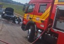 Incêndio em veículo mobiliza agentes do Corpo de Bombeiros