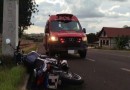 Homem fica ferido em colisão entre carro e moto