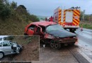 Motorista a 120 km/h em ultrapassagem provoca acidente na BR-282